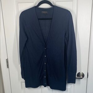Banana Republic navy blue boyfriend long cardigan size small